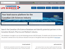 Tablet Screenshot of canadianlifesciences.com